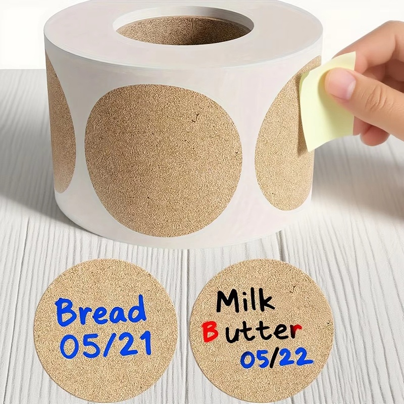 Letter Envelope Kraft - 1 Roll Kraft Paper Stickers Round