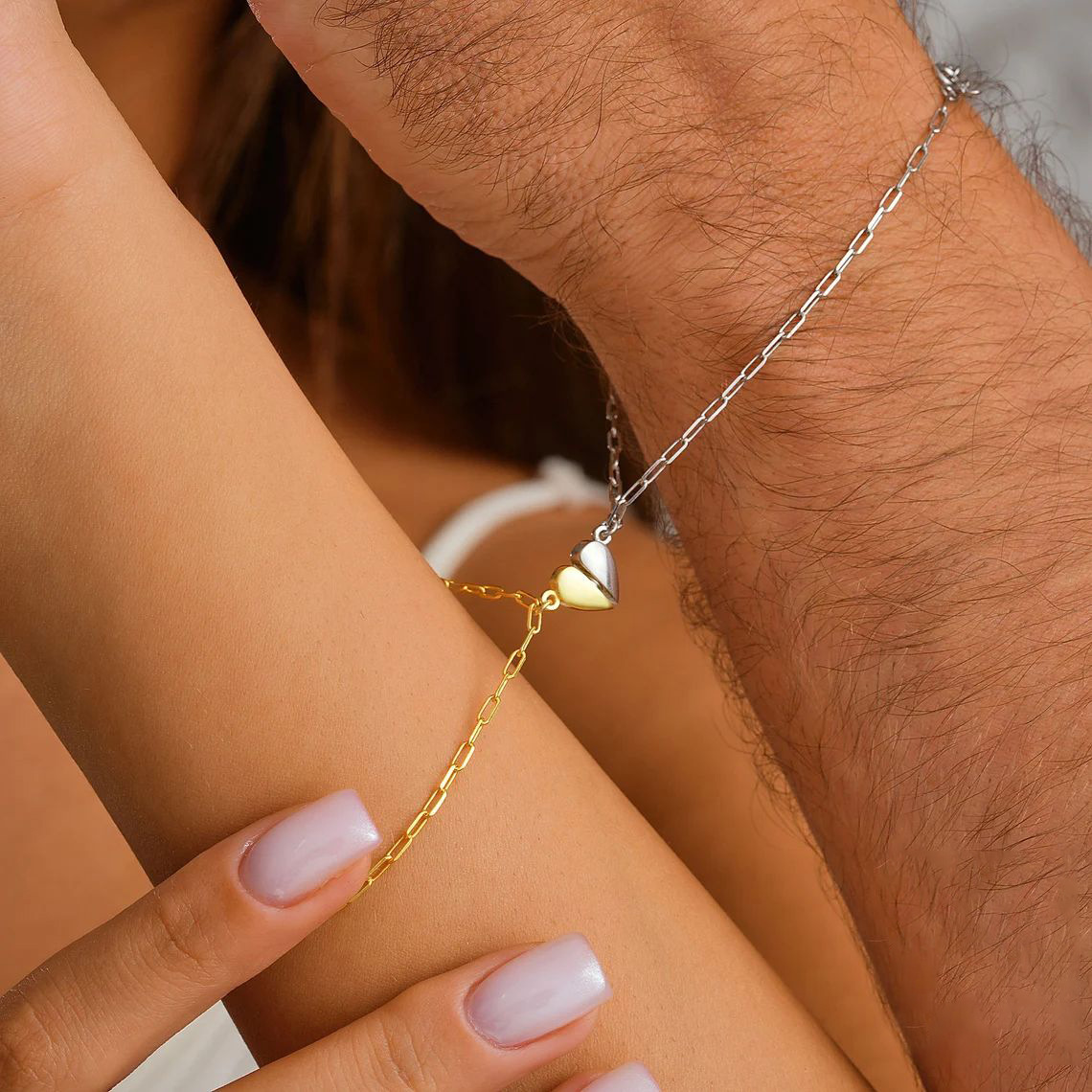 Magnetic Heart Couple Bracelet - огляд і ціна Paperclip Magnetic Set