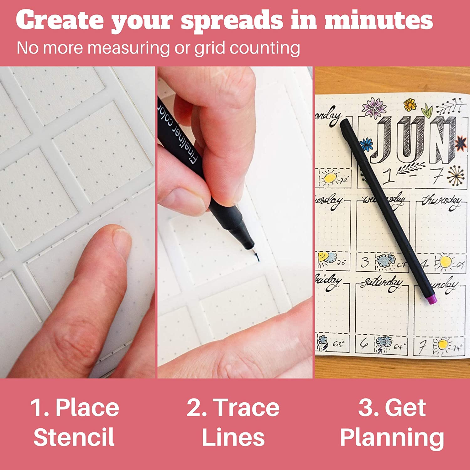 6Pack Reusable Plastic Weekly  - огляд і ціна Notebook Dotted A5